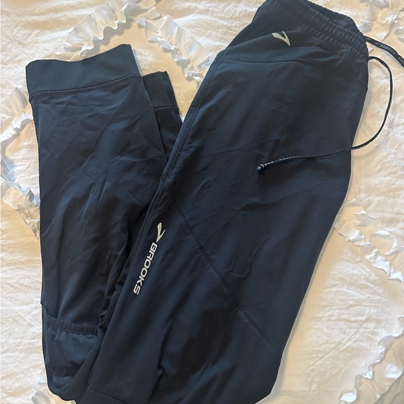 Brooks Shelter Technology Storm Shield Running Pants Black Medium - Picture 1 of 9